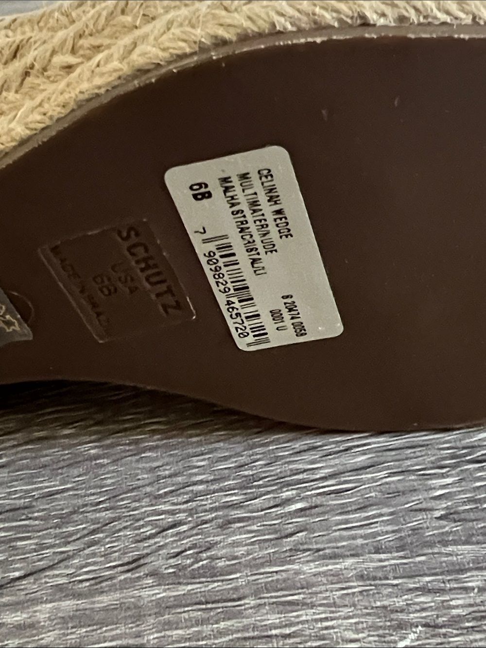 New SCHUTZ Celinah Nappa Leather Espadrille Women’s 6B - Picture 7 of 8